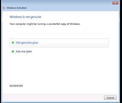 微軟承認Windows 7升級更新匯總后顯示“非正版”錯誤
